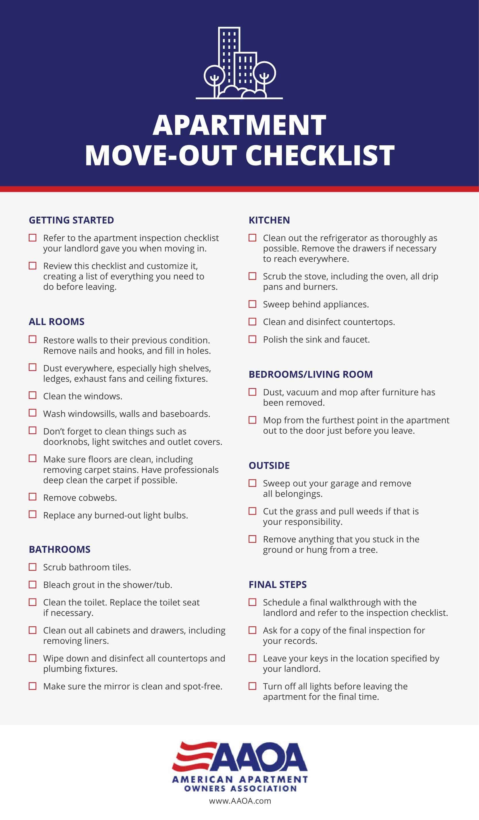 Apartment Move Out Checklist San Diego CA