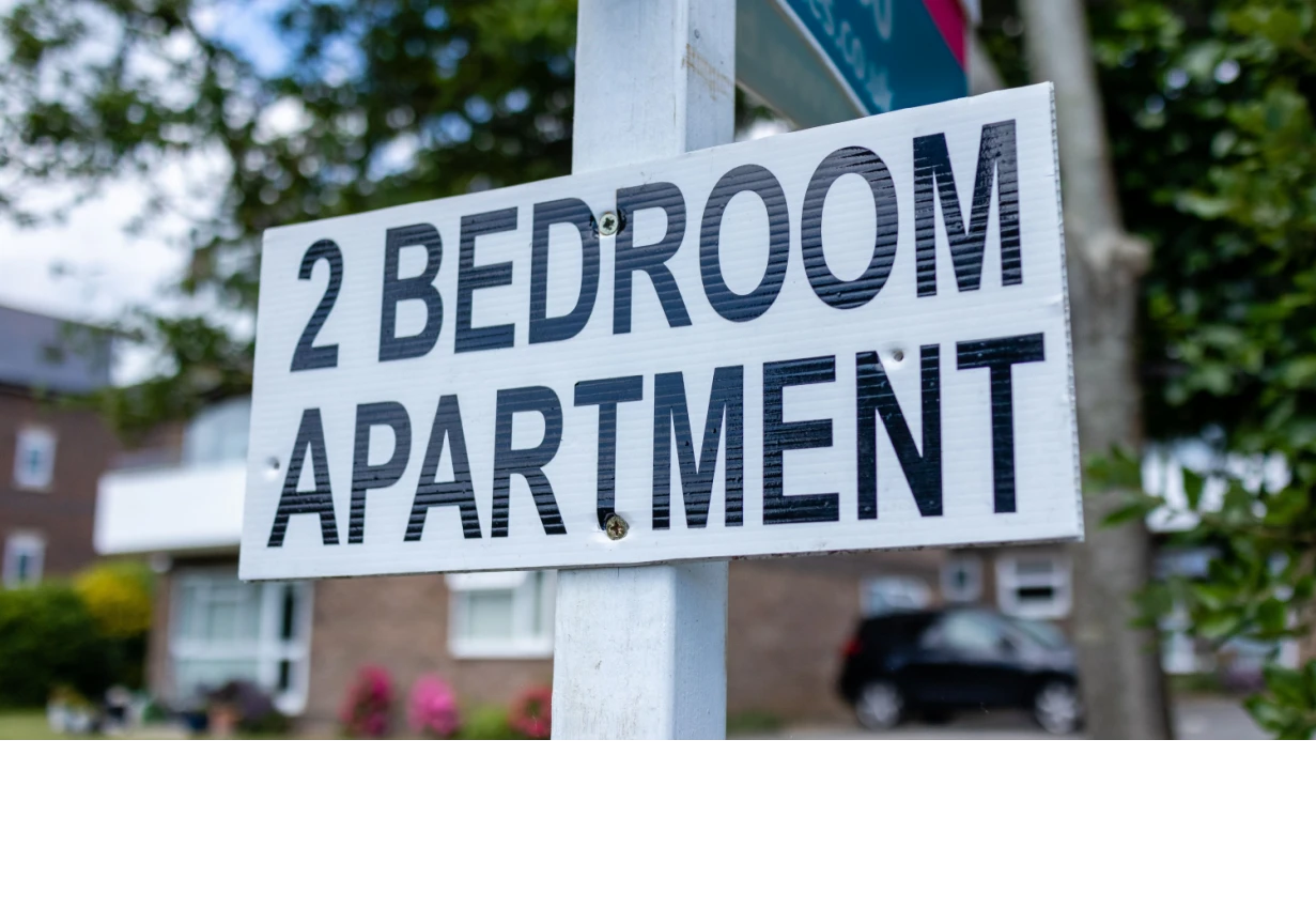 2 bedroom apartment sign Shutterstock_2489567859