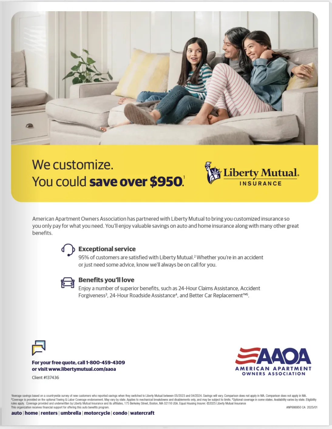 Liberty Mutual full-page ad in RENT Magazine