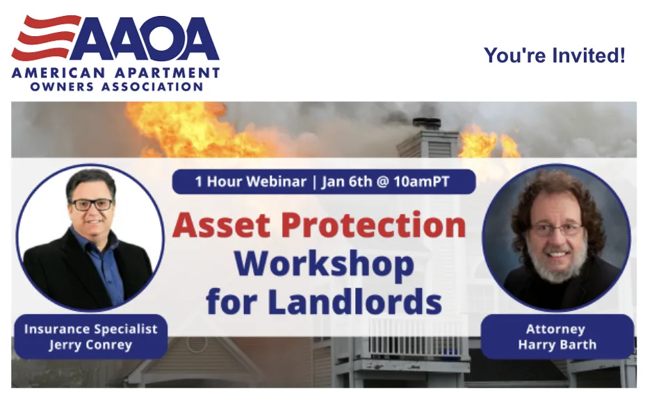 Asset Protection Workshop for Landlords webinar invitation