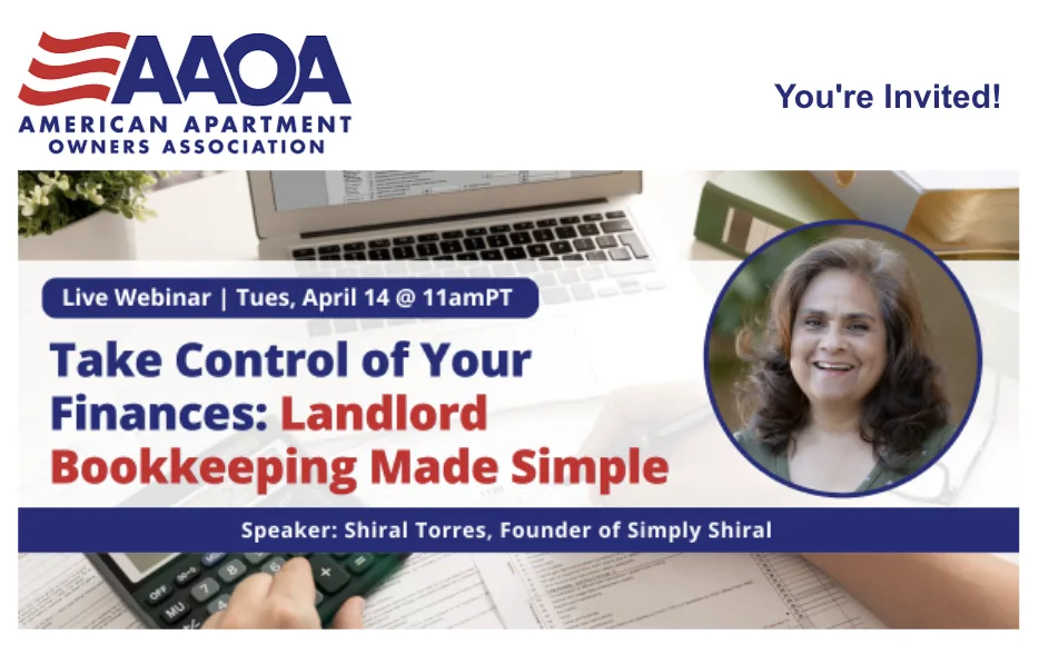 Landlord Bookkeeping Made Simple webinar invitation
