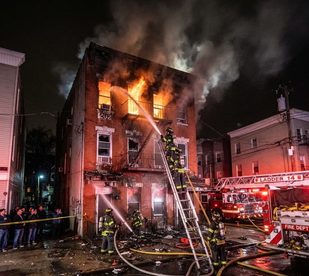 Apartment building on fire shutterstock_2848878435