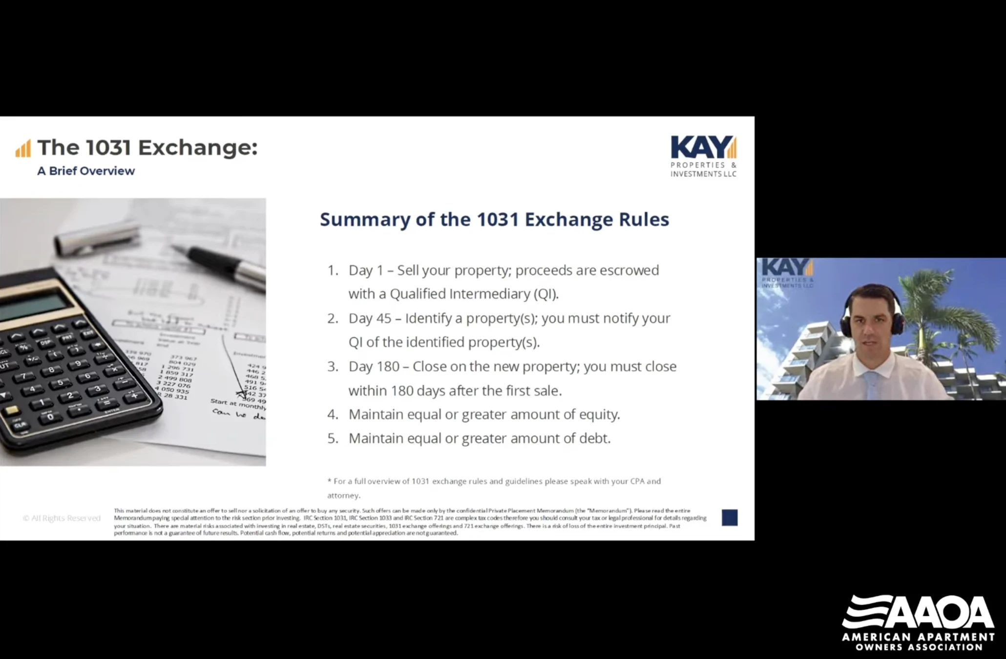 AAOA 1031 webinar presentation